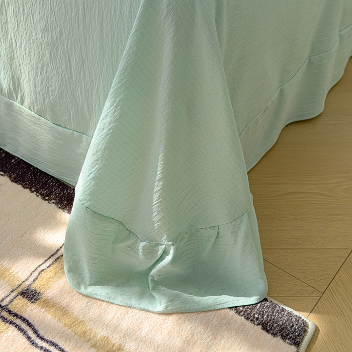 91家纺网 家纺一手货源 找家纺 竹合家纺 2025新品云感皱皱四件套跑量款小清新四件套 微凉