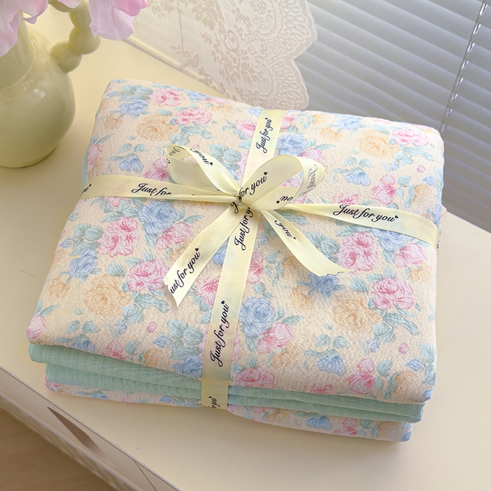 竹合家纺 2025新品云感皱皱四件套跑量款小清新四件套 微凉