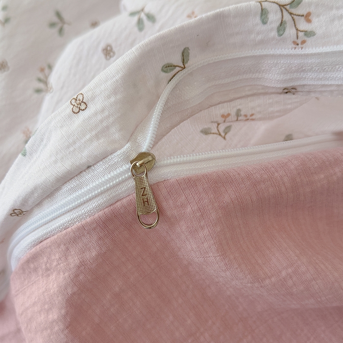 91家纺网 家纺一手货源 找家纺 竹合家纺 2025新品云感皱皱四件套跑量款小清新四件套 小确幸-粉