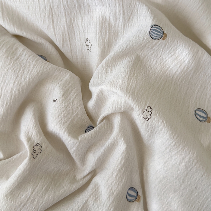 91家纺网 家纺一手货源 找家纺 竹合家纺 2025新品云感皱皱四件套跑量款小清新四件套 热气球