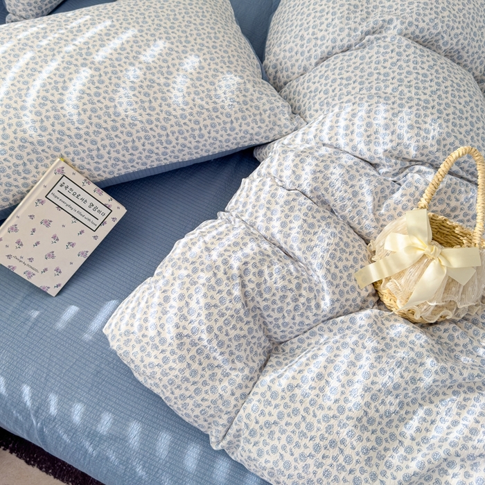 91家纺网 家纺一手货源 找家纺 竹合家纺 2025新品云感皱皱四件套跑量款小清新四件套 复古小花