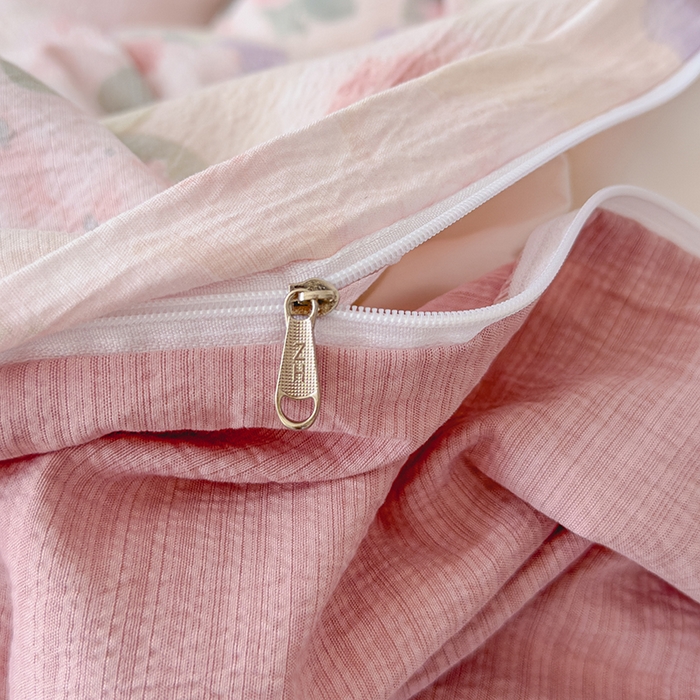 91家纺网 家纺一手货源 找家纺 竹合家纺 2025新品云感皱皱四件套跑量款小清新四件套 晚香玉