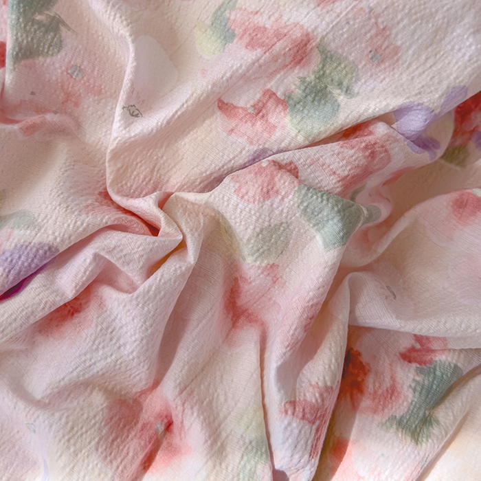 91家纺网 家纺一手货源 找家纺 竹合家纺 2025新品云感皱皱四件套跑量款小清新四件套 晚香玉