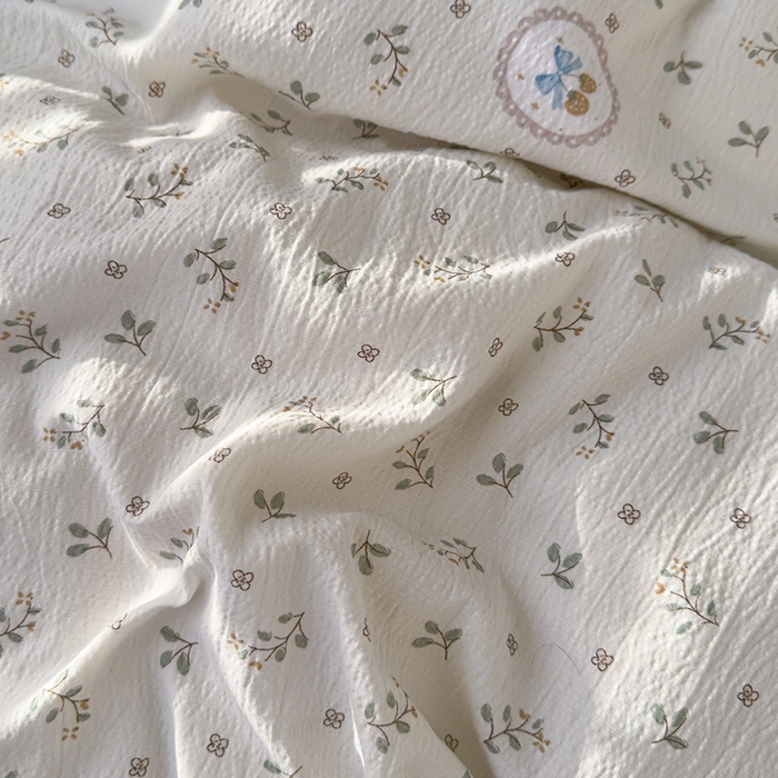 91家纺网 家纺一手货源 找家纺 竹合家纺 2025新品云感皱皱四件套跑量款小清新四件套 小确幸-绿