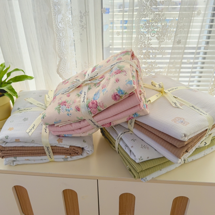 91家纺网 家纺一手货源 找家纺 竹合家纺 2025新品云感皱皱四件套跑量款小清新四件套 组合图仅供展示