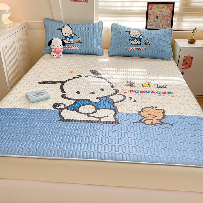 91家纺网 家纺一手货源 找家纺 金爱家 2025新款三丽鸥乳胶凉席大版床笠款 床笠款-星星帕哈狗