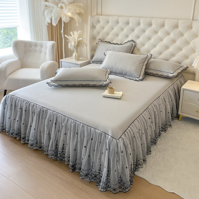 91家纺网 家纺一手货源 找家纺 （总）恋尚 2025新款可机洗可水洗冰丝床裙软席