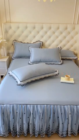 91家纺网 家纺一手货源 找家纺 （总）恋尚 2025新款可机洗可水洗冰丝床裙软席