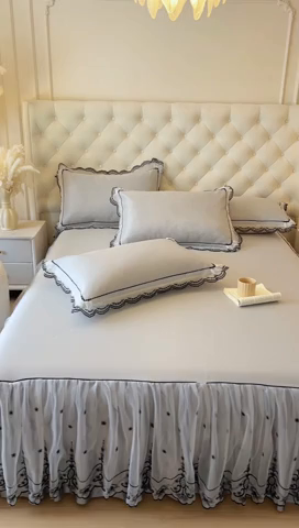 91家纺网 家纺一手货源 找家纺 （总）恋尚 2025新款可机洗可水洗冰丝床裙软席