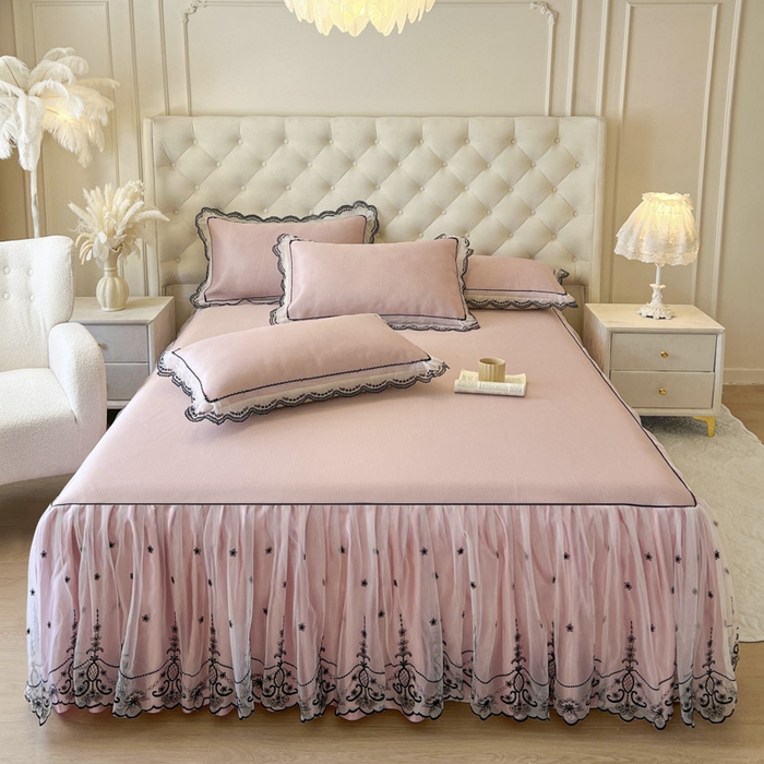 91家纺网 家纺一手货源 找家纺 （总）恋尚 2025新款可机洗可水洗冰丝床裙软席