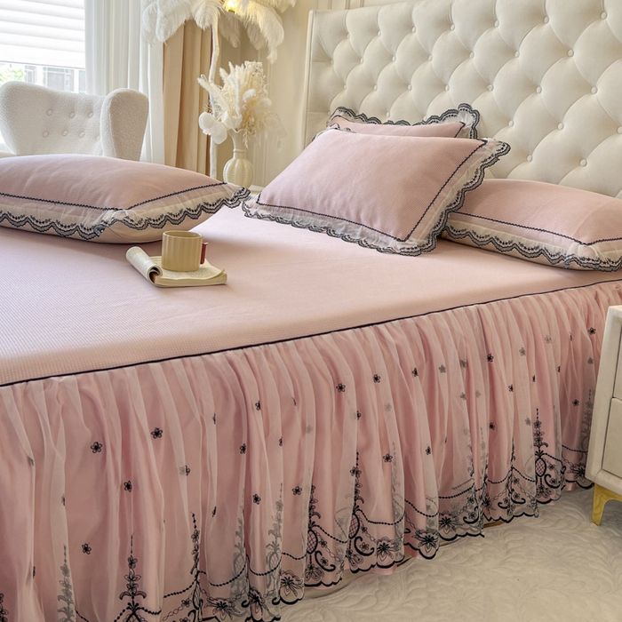 91家纺网 家纺一手货源 找家纺 （总）恋尚 2025新款可机洗可水洗冰丝床裙软席