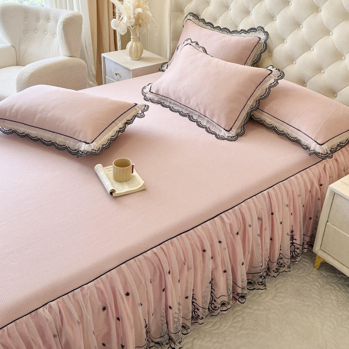 91家纺网 家纺一手货源 找家纺 （总）恋尚 2025新款可机洗可水洗冰丝床裙软席