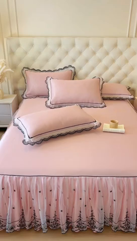 91家纺网 家纺一手货源 找家纺 （总）恋尚 2025新款可机洗可水洗冰丝床裙软席