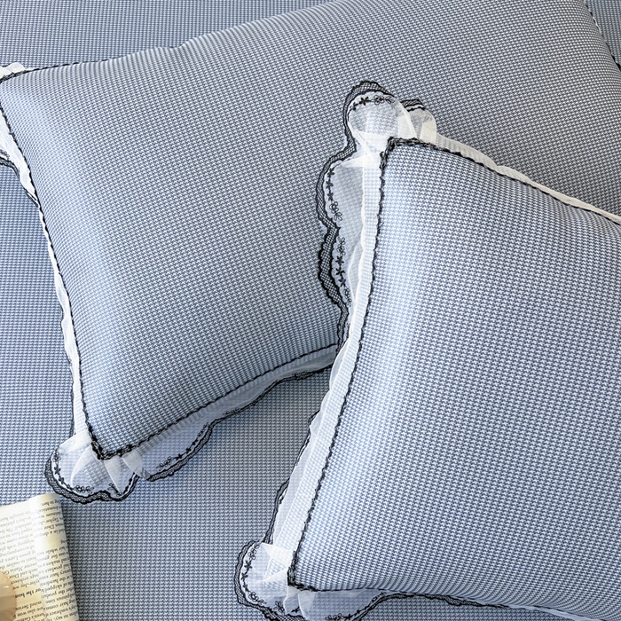 91家纺网 家纺一手货源 找家纺 恋尚 2025新款可机洗可水洗冰丝床裙软席 卡梵-蓝