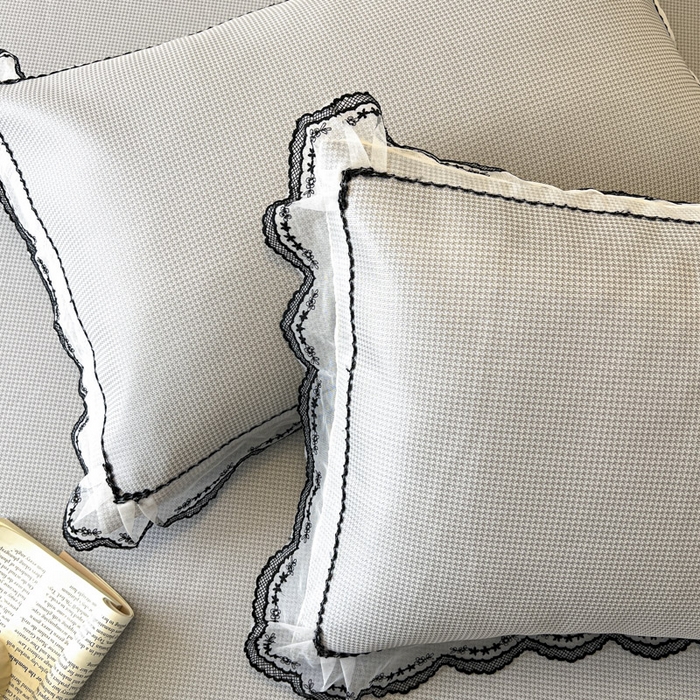 91家纺网 家纺一手货源 找家纺 恋尚 2025新款可机洗可水洗冰丝床裙软席 卡梵-浅灰