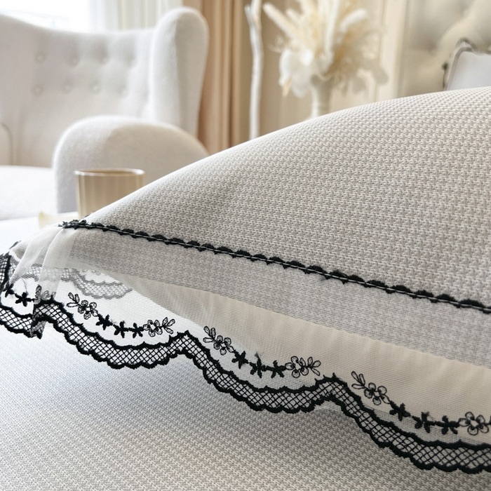 91家纺网 家纺一手货源 找家纺 恋尚 2025新款可机洗可水洗冰丝床裙软席 卡梵-浅灰