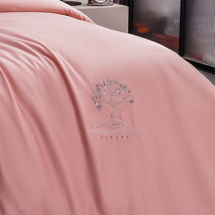 91家纺网 家纺一手货源 找家纺 博之洋婚庆 2025新款纯棉全棉长绒棉刺绣绣花高端礼盒四件套-仲夏 仲夏-豆沙