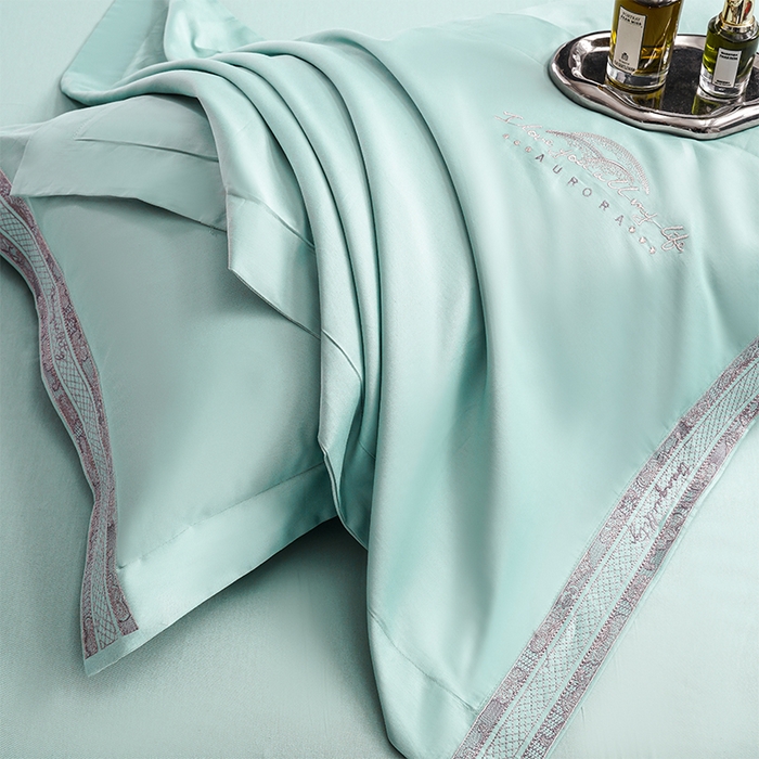 91家纺网 家纺一手货源 找家纺 博之洋婚庆 2025新款纯棉全棉长绒棉刺绣绣花高端礼盒四件套-仲夏 仲夏-夏之绿