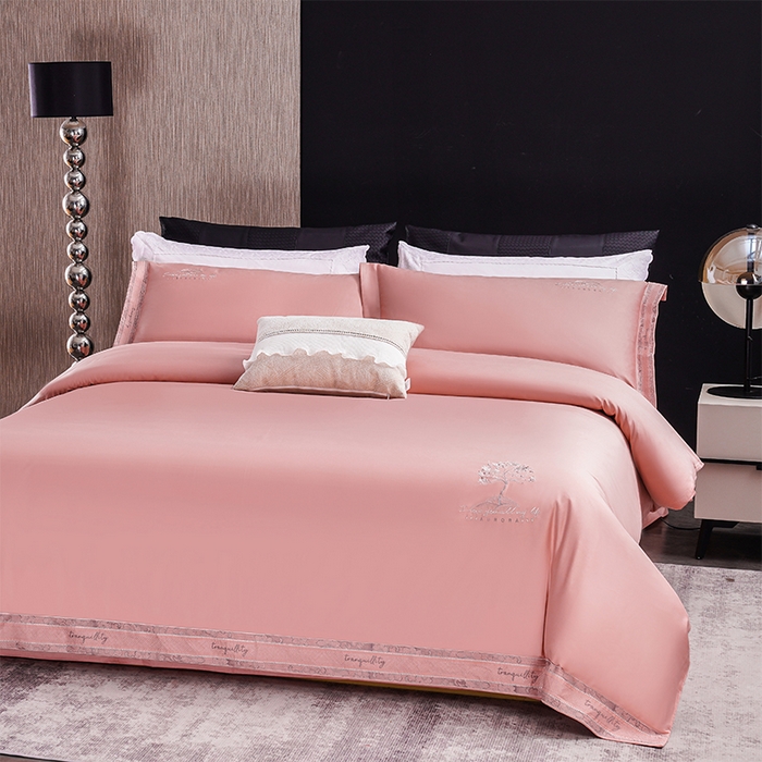 91家纺网 家纺一手货源 找家纺 博之洋婚庆 2025新款纯棉全棉长绒棉刺绣绣花高端礼盒四件套-仲夏 仲夏-豆沙