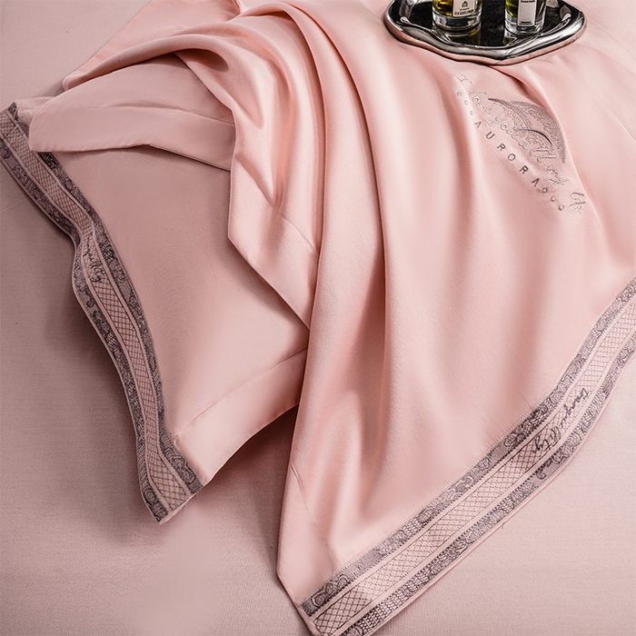 91家纺网 家纺一手货源 找家纺 博之洋婚庆 2025新款纯棉全棉长绒棉刺绣绣花高端礼盒四件套-仲夏 仲夏-粉