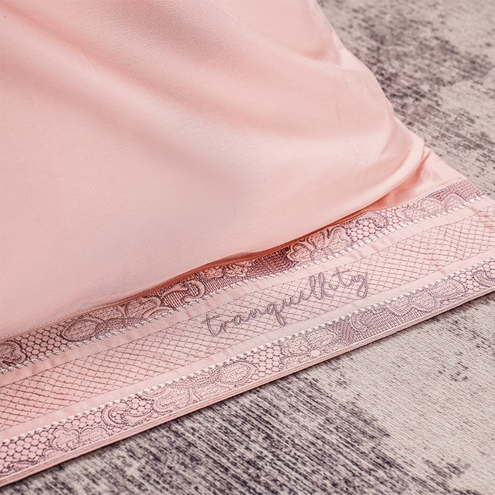 91家纺网 家纺一手货源 找家纺 博之洋婚庆 2025新款纯棉全棉长绒棉刺绣绣花高端礼盒四件套-仲夏 仲夏-粉