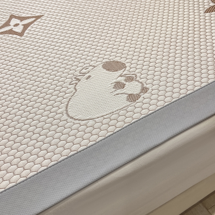 91家纺网 家纺一手货源 找家纺 857家居 2025新款卡皮巴拉凉豆豆凉席套件-床单款 卡皮巴拉-咖色