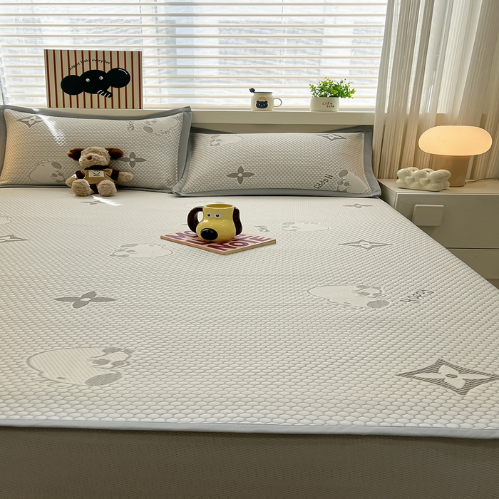 91家纺网 家纺一手货源 找家纺 （总）857家居 2025新款卡皮巴拉凉豆豆凉席套件-床笠款