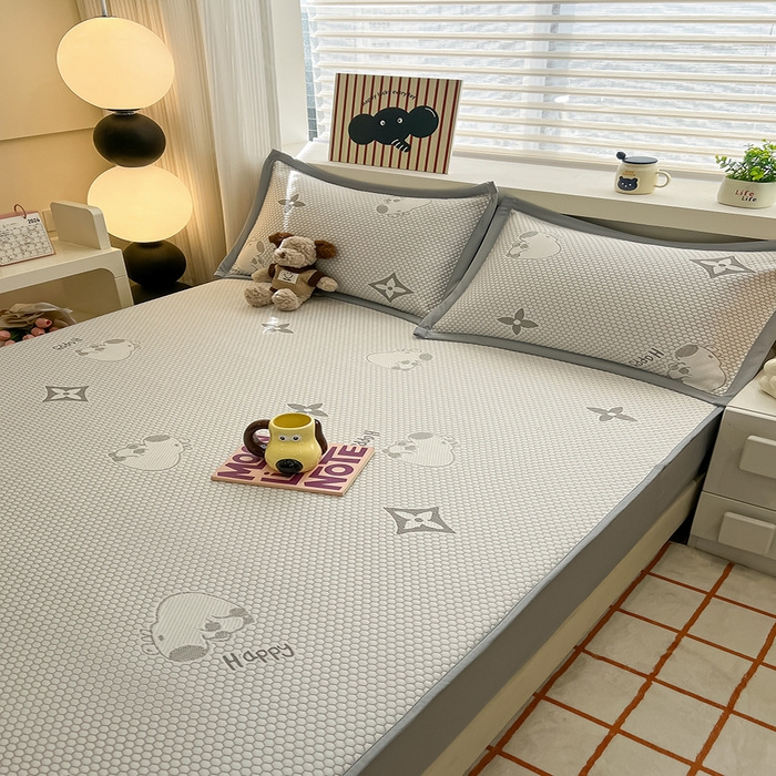 91家纺网 家纺一手货源 找家纺 （总）857家居 2025新款卡皮巴拉凉豆豆凉席套件-床笠款