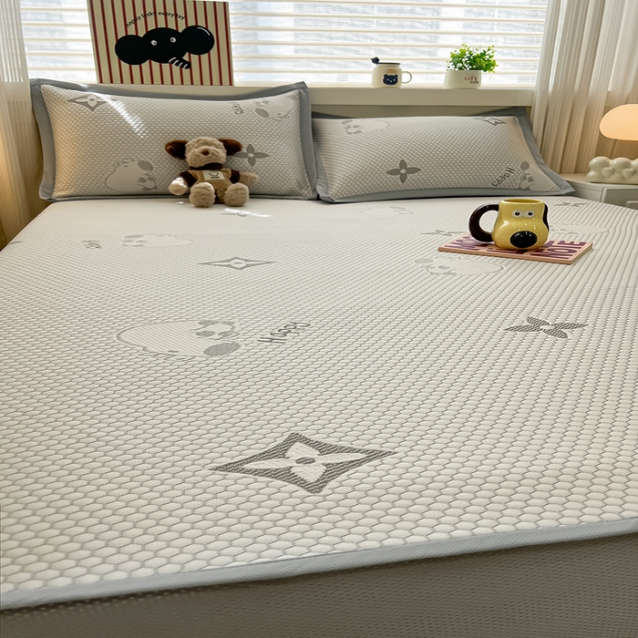 91家纺网 家纺一手货源 找家纺 （总）857家居 2025新款卡皮巴拉凉豆豆凉席套件-床笠款