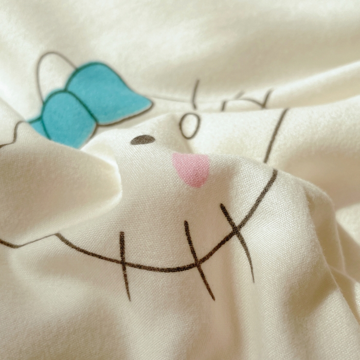 91家纺网 家纺一手货源 找家纺 桃心家居 2025新款A类云柔水洗棉花边韩版少女可爱仙仙大豆单夏被夏凉被空调被四件套 水洗棉花边-夏被猫咪日记