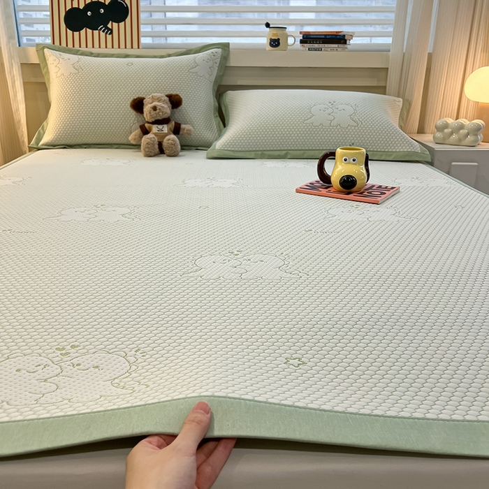 91家纺网 家纺一手货源 找家纺 （总）857家居 2025新款提花冰豆豆凉席三件套