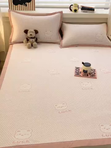 91家纺网 家纺一手货源 找家纺 （总）857家居 2025新款提花冰豆豆凉席三件套