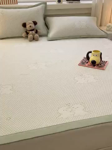 91家纺网 家纺一手货源 找家纺 （总）857家居 2025新款提花冰豆豆凉席三件套