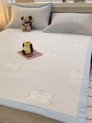 91家纺网 家纺一手货源 找家纺 （总）857家居 2025新款提花冰豆豆凉席三件套