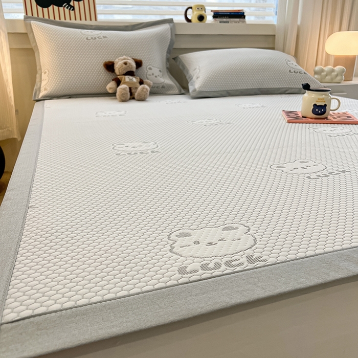 91家纺网 家纺一手货源 找家纺 （总）857家居 2025新款提花冰豆豆凉席三件套