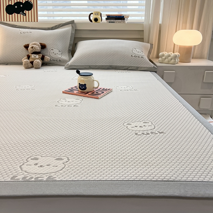 91家纺网 家纺一手货源 找家纺 （总）857家居 2025新款提花冰豆豆凉席三件套