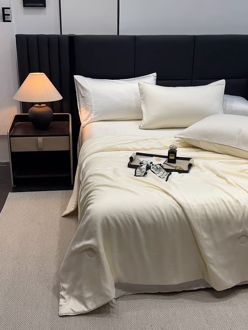 91家纺网 家纺一手货源 找家纺 （总）2025新款100%兰精天丝60支夏被单品夏被四件套