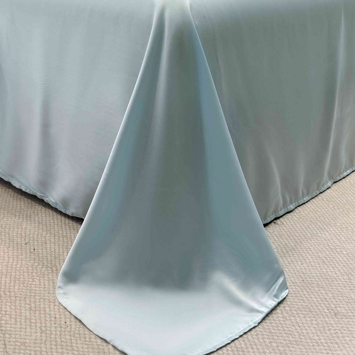 91家纺网 家纺一手货源 找家纺 2025新款100%兰精天丝60支夏被单品夏被四件套 天水蓝