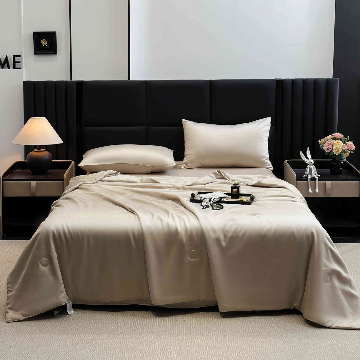 2025新款100%兰精天丝60支夏被单品夏被四件套 香槟