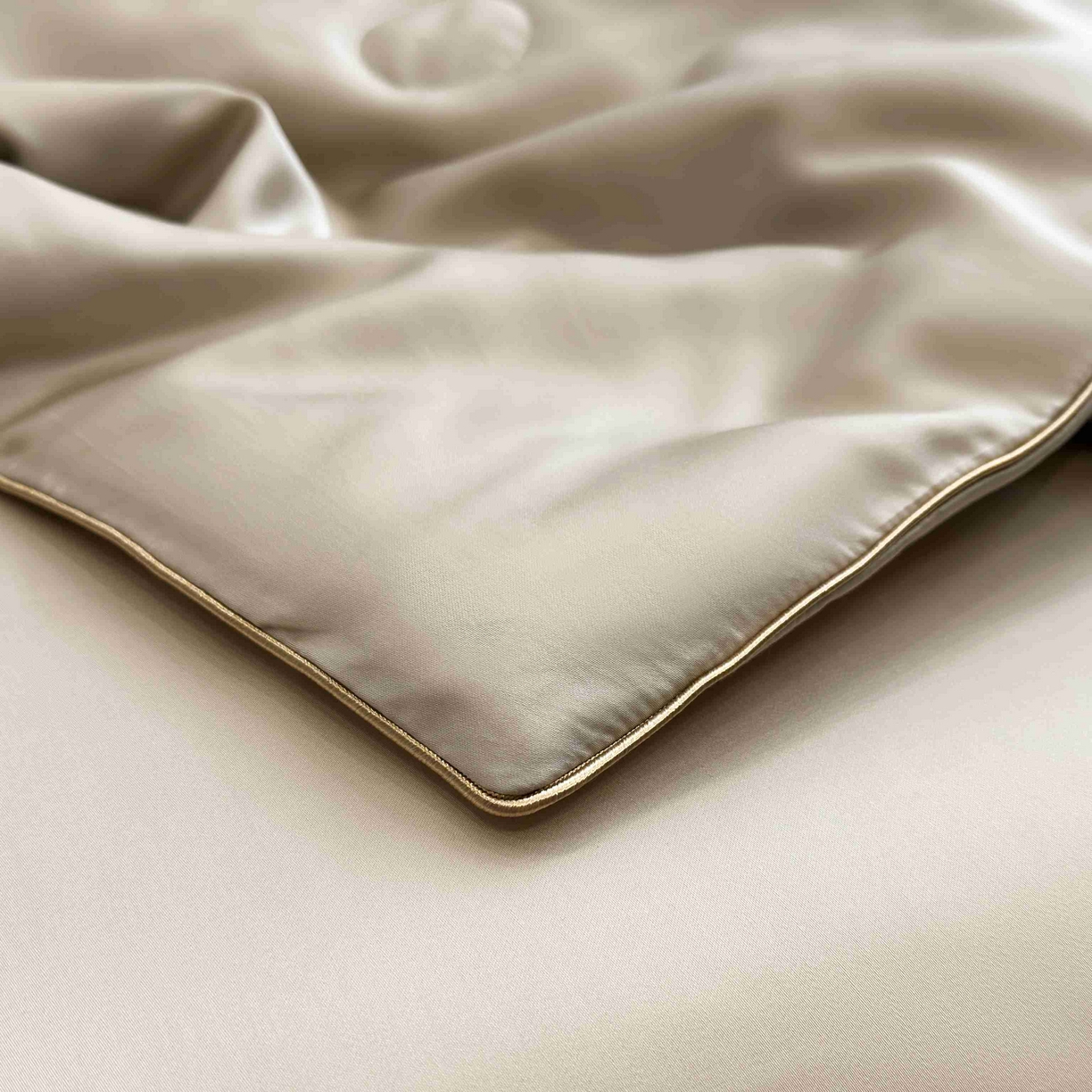 91家纺网 家纺一手货源 找家纺 2025新款100%兰精天丝60支夏被单品夏被四件套 香槟