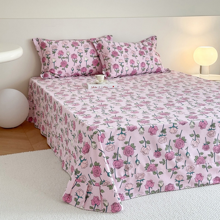 塞纳 2026新款铂金暖绒加厚磨毛单床单 玫瑰物语