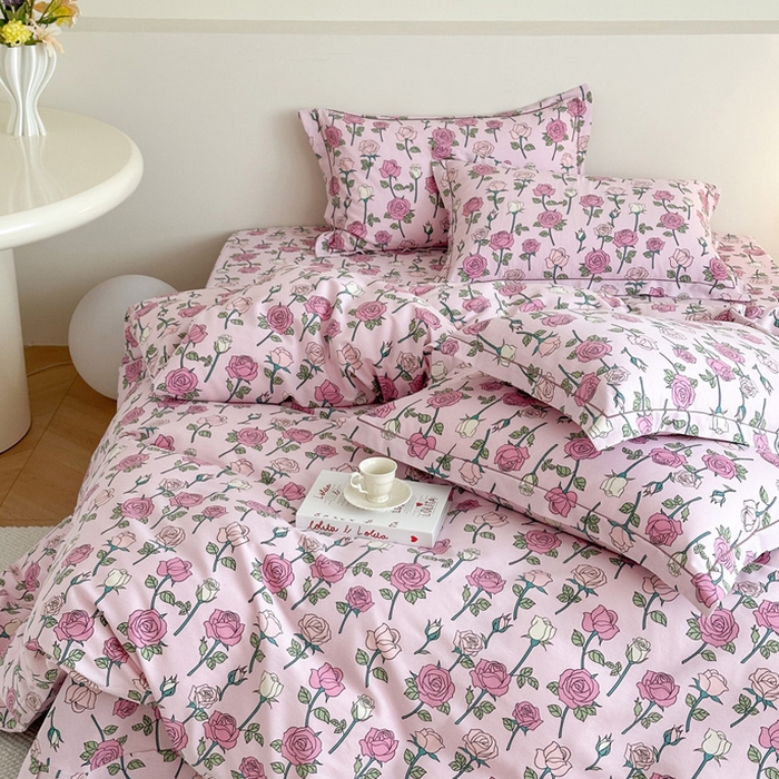 91家纺网 家纺一手货源 找家纺 塞纳 2026新款铂金暖绒加厚磨毛单被套 玫瑰物语