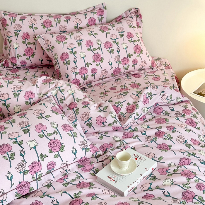 91家纺网 家纺一手货源 找家纺 塞纳 2026新款铂金暖绒加厚磨毛单被套 玫瑰物语