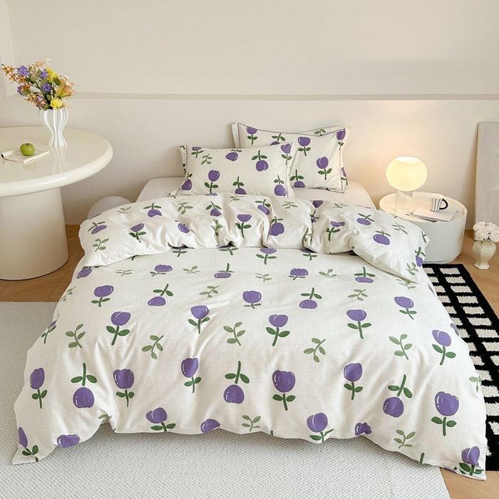 塞纳 2026新款铂金暖绒加厚磨毛单被套 雅秀-紫