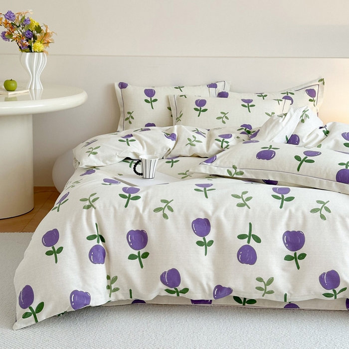 91家纺网 家纺一手货源 找家纺 塞纳 2026新款铂金暖绒加厚磨毛单被套 雅秀-紫