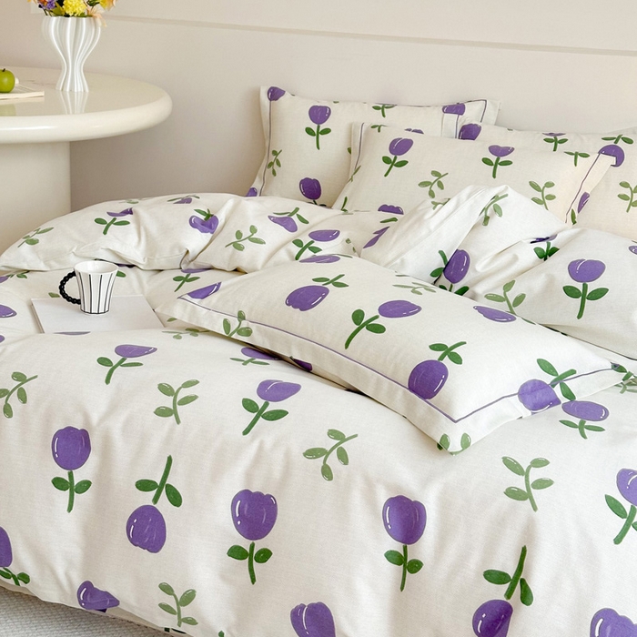 91家纺网 家纺一手货源 找家纺 塞纳 2026新款铂金暖绒加厚磨毛单被套 雅秀-紫