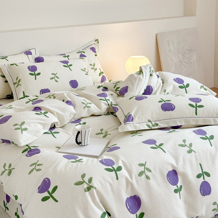 91家纺网 家纺一手货源 找家纺 塞纳 2026新款铂金暖绒加厚磨毛单被套 雅秀-紫