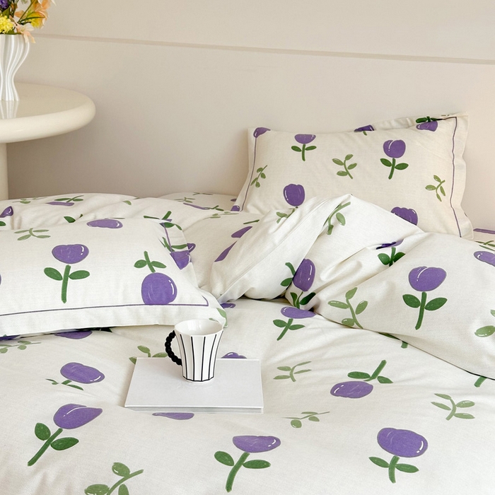 91家纺网 家纺一手货源 找家纺 塞纳 2026新款铂金暖绒加厚磨毛单被套 雅秀-紫