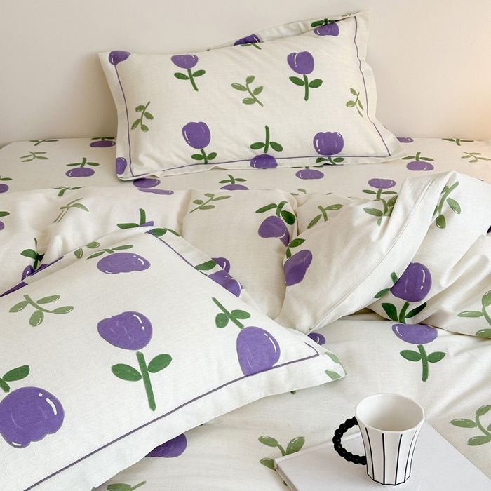 91家纺网 家纺一手货源 找家纺 塞纳 2026新款铂金暖绒加厚磨毛单被套 雅秀-紫