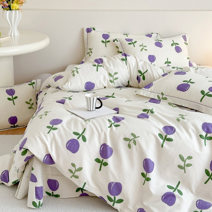 91家纺网 家纺一手货源 找家纺 塞纳 2026新款铂金暖绒加厚磨毛单被套 雅秀-紫